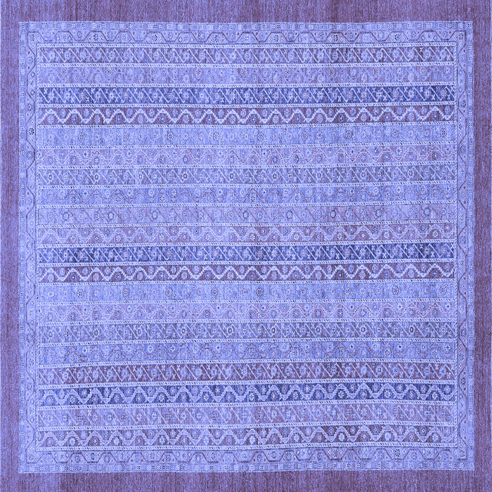 Square Abstract Blue Modern Rug, abs2690blu