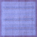 Square Abstract Blue Modern Rug, abs2690blu