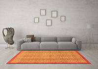 Machine Washable Abstract Orange Modern Rug, wshabs2690org