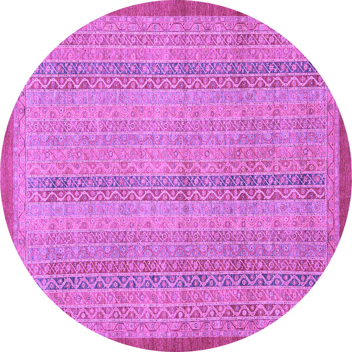 Round Abstract Purple Modern Rug, abs2690pur