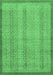 Machine Washable Abstract Emerald Green Modern Area Rugs, wshabs2690emgrn