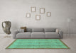 Machine Washable Abstract Turquoise Modern Area Rugs in a Living Room,, wshabs2690turq