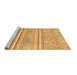 Sideview of Machine Washable Abstract Brown Modern Rug, wshabs2691brn