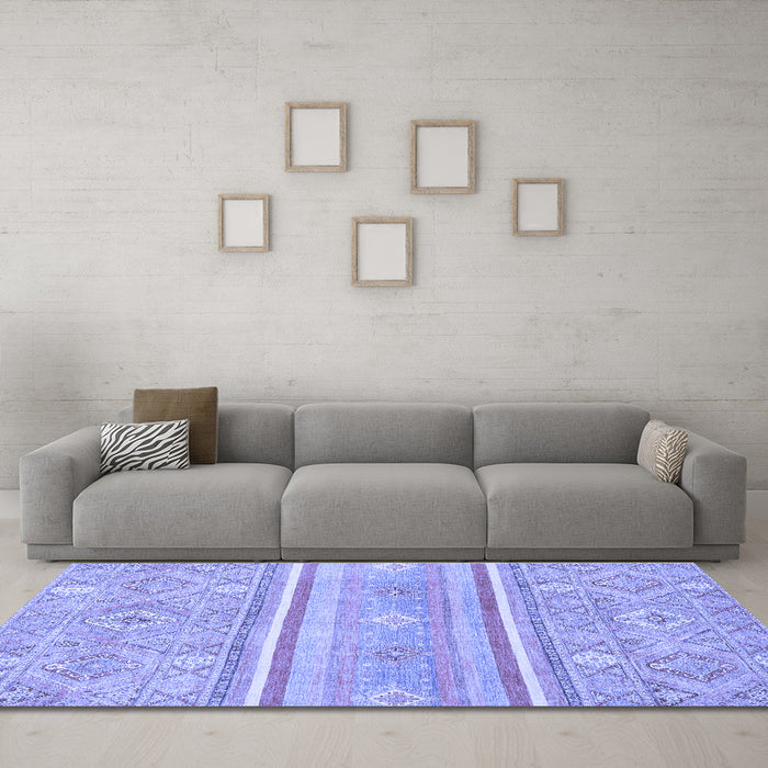 Machine Washable Abstract Blue Modern Rug in a Living Room, wshabs2691blu