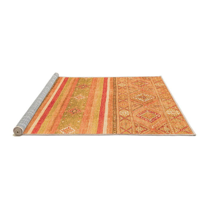 Sideview of Machine Washable Abstract Orange Modern Area Rugs, wshabs2691org