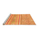 Sideview of Machine Washable Abstract Orange Modern Area Rugs, wshabs2691org