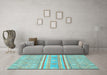 Machine Washable Abstract Light Blue Modern Rug in a Living Room, wshabs2691lblu