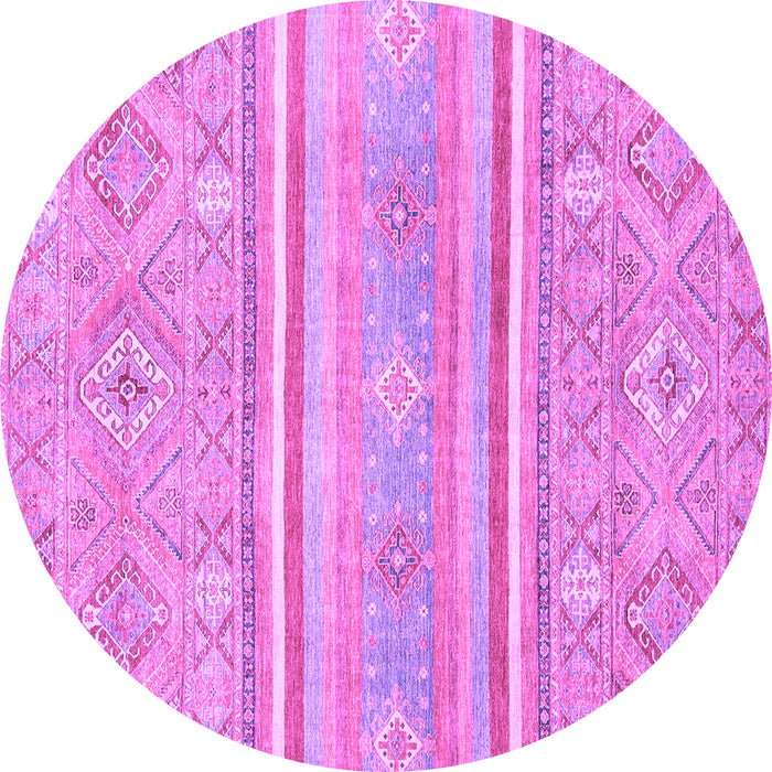Round Machine Washable Abstract Purple Modern Area Rugs, wshabs2691pur
