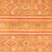 Square Machine Washable Abstract Orange Modern Area Rugs, wshabs2691org