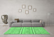 Machine Washable Abstract Emerald Green Modern Area Rugs in a Living Room,, wshabs2691emgrn