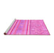 Sideview of Machine Washable Abstract Pink Modern Rug, wshabs2691pnk