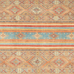 Square Abstract Orange Modern Rug, abs2691