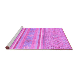 Sideview of Machine Washable Abstract Purple Modern Area Rugs, wshabs2691pur
