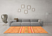 Machine Washable Abstract Orange Modern Area Rugs in a Living Room, wshabs2691org