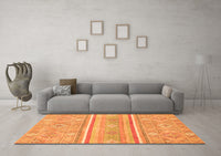 Machine Washable Abstract Orange Modern Rug, wshabs2691org