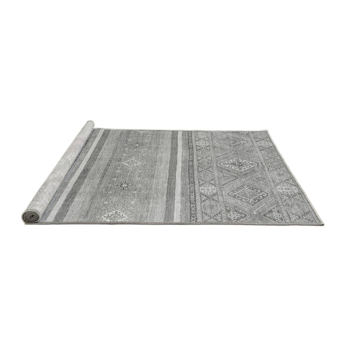 Sideview of Machine Washable Abstract Gray Modern Rug, wshabs2691gry