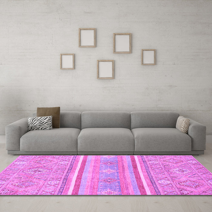Machine Washable Abstract Purple Modern Area Rugs in a Living Room, wshabs2691pur