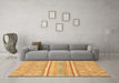 Machine Washable Abstract Brown Modern Rug in a Living Room,, wshabs2691brn