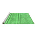 Sideview of Machine Washable Abstract Emerald Green Modern Area Rugs, wshabs2691emgrn