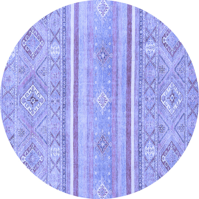 Round Machine Washable Abstract Blue Modern Rug, wshabs2691blu