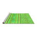 Sideview of Machine Washable Abstract Green Modern Area Rugs, wshabs2691grn