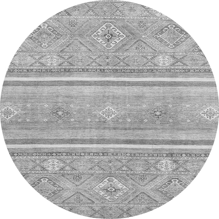 Round Abstract Gray Modern Rug, abs2691gry