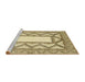 Sideview of Machine Washable Abstract Brown Gold Rug, wshabs2692