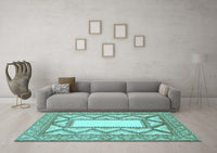 Machine Washable Abstract Light Blue Modern Rug, wshabs2692lblu