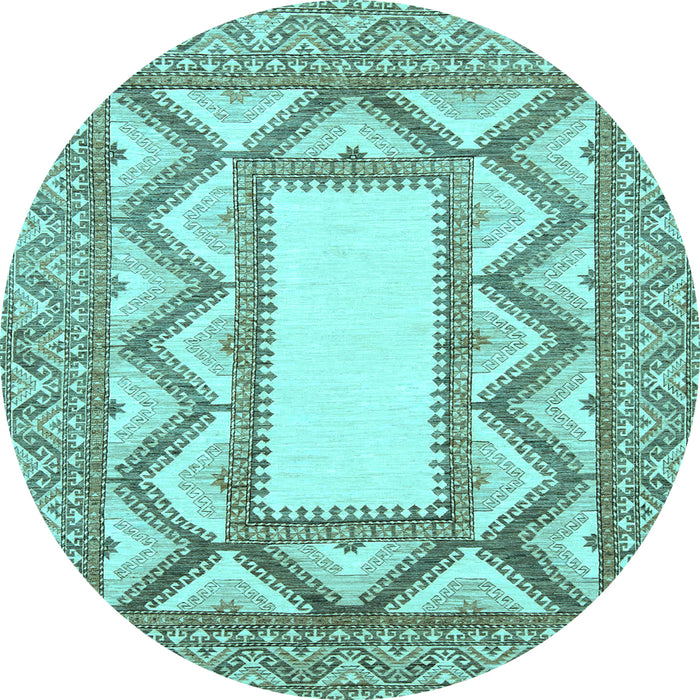 Round Machine Washable Abstract Light Blue Modern Rug, wshabs2692lblu