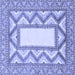 Square Abstract Blue Modern Rug, abs2692blu