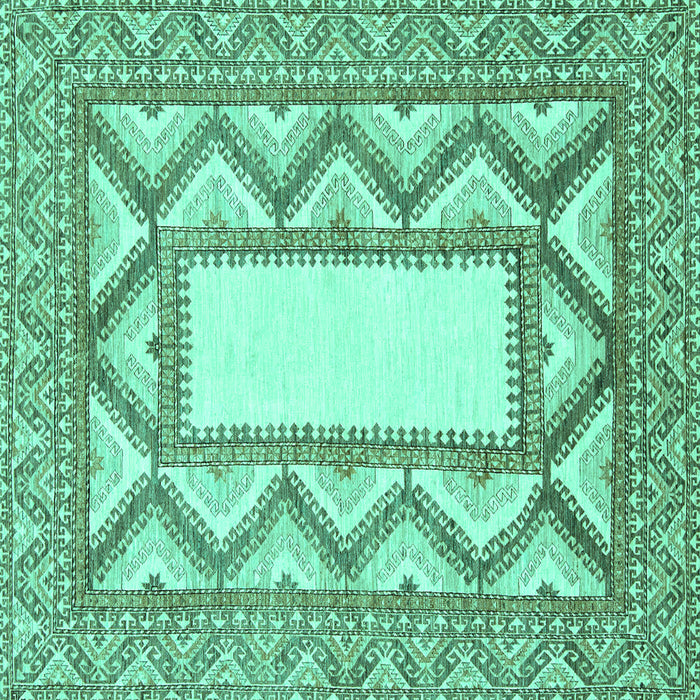 Square Machine Washable Abstract Turquoise Modern Area Rugs, wshabs2692turq