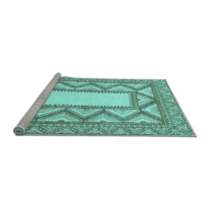 Sideview of Machine Washable Abstract Light Blue Modern Rug, wshabs2692lblu