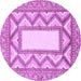 Round Abstract Purple Modern Rug, abs2692pur