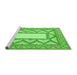 Sideview of Machine Washable Abstract Green Modern Area Rugs, wshabs2692grn