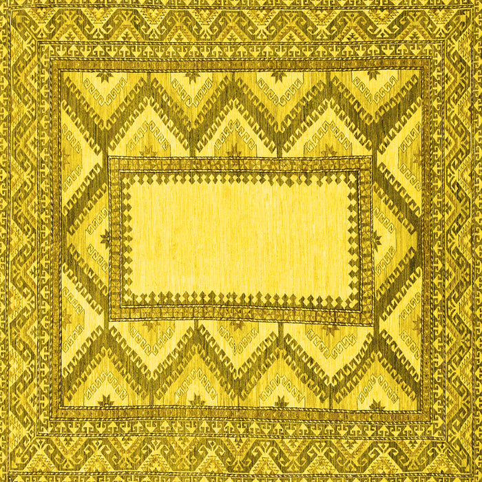 Square Abstract Yellow Modern Rug, abs2692yw