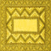 Square Abstract Yellow Modern Rug, abs2692yw