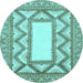 Round Abstract Light Blue Modern Rug, abs2692lblu