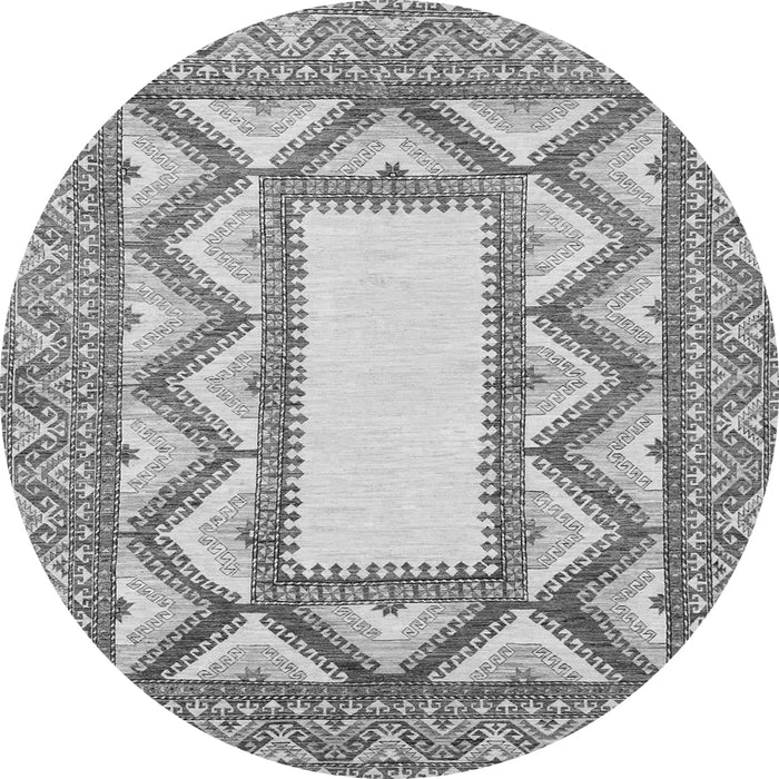 Round Machine Washable Abstract Gray Modern Rug, wshabs2692gry