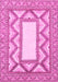 Machine Washable Abstract Pink Modern Rug, wshabs2692pnk