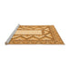 Sideview of Machine Washable Abstract Orange Modern Area Rugs, wshabs2692org