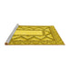 Sideview of Machine Washable Abstract Yellow Modern Rug, wshabs2692yw