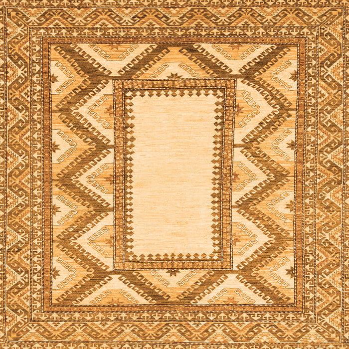 Square Machine Washable Abstract Orange Modern Area Rugs, wshabs2692org