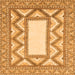 Square Machine Washable Abstract Orange Modern Area Rugs, wshabs2692org