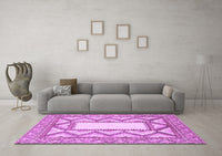 Machine Washable Abstract Purple Modern Rug, wshabs2692pur