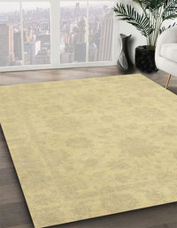 Abstract Mustard Yellow Oriental Rug, abs2693