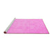 Sideview of Machine Washable Oriental Pink Traditional Rug, wshabs2693pnk