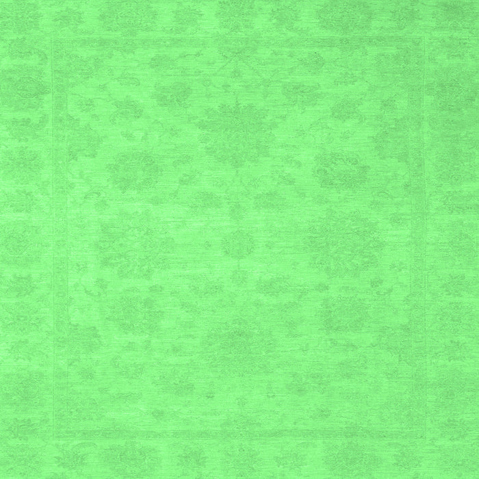 Square Machine Washable Oriental Emerald Green Traditional Area Rugs, wshabs2693emgrn