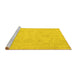 Sideview of Machine Washable Oriental Yellow Traditional Rug, wshabs2693yw