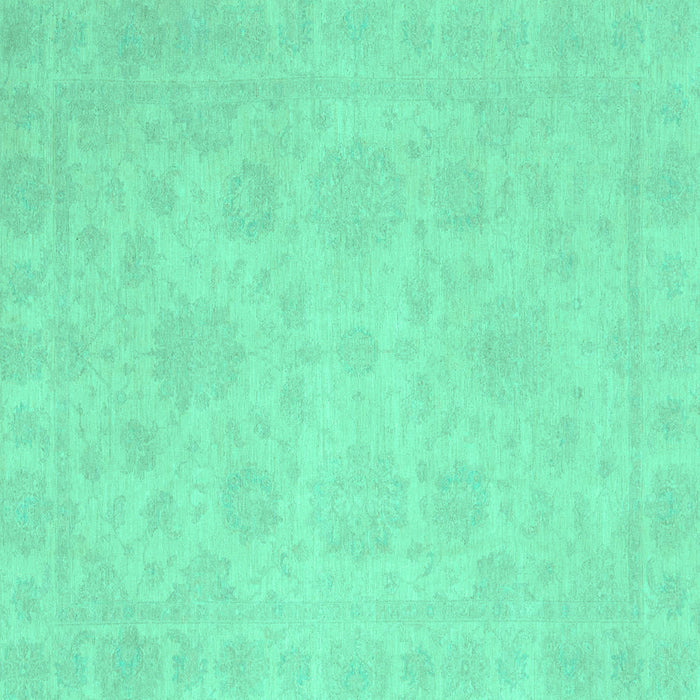 Square Oriental Turquoise Traditional Rug, abs2693turq