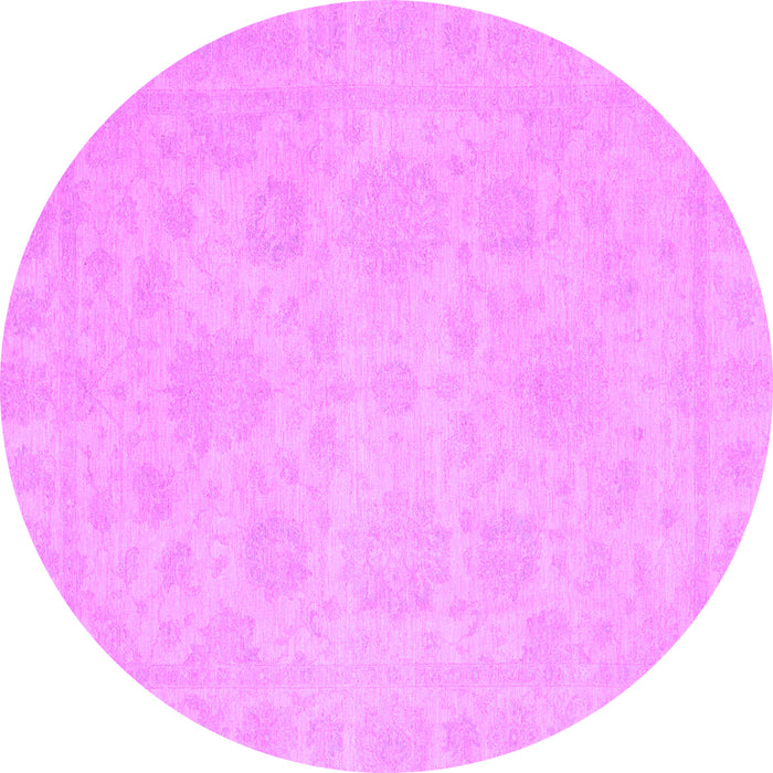 Round Oriental Purple Traditional Rug, abs2693pur